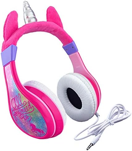 Vibrant Pink Over-Ear Headphones for Kids – Comfortable and Durable Wired Earphones with Safe Volume Control – Tangle-Free Design Ideal for Music, Movies, and Travel Adventures – Perfect Audio Companion for Young Listeners