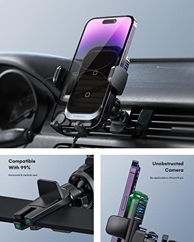 Elevate Your Road Experience with Zee Hoo’s Ice Cooling Wireless Car Charger – 15 W Dual Coils Fast Charging Mount for i Phone & Samsung – Secure Auto Clamp Design with Integrated Cooling Technology for Optimal Performance and Convenience