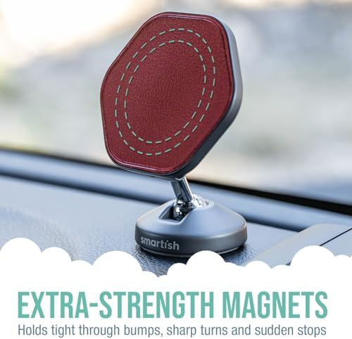 Elevate Your Driving Experience with the Smartish Mag Safe Car Mount – Mountaineer | Premium Magnetic Phone Holder for i Phone 16/15/14/13/12 | Extra Strength Adhesive for Secure Dashboard Mounting | Stylish Beige Design with 360-Degree Rotation for Optimal Viewing | Perfect Accessory for Seamless Connectivity and Navigation