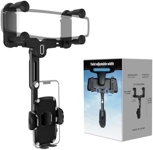 Mag Safe Rear View Mirror Phone Holder – Adjustable Magnetic Car Mount for i Phone 16/15/14/13/12 & All Mag Safe Devices – Secure Grip for Hands-Free Navigation – Compact Retractable Design with Effortless Installation – Elevate Your Driving Experience and Stay Connected Safely