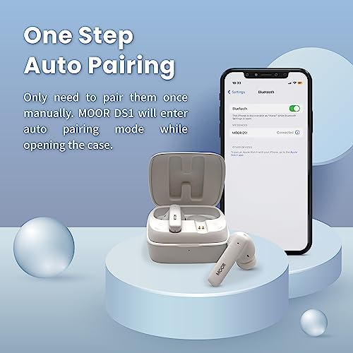 MOOR Premium Bluetooth 5.2 Wireless Earbuds with Advanced Hybrid Noise Cancellation – 30 Hours Playtime & Deep Bass for Immersive Sound – IPX5 Waterproof Design Ideal for Sports and Work – Ultra-Lightweight Comfort with Built-in Microphone for Crystal-Clear Calls – Switch Between ANC and Transparency Modes for Ultimate Audio Control