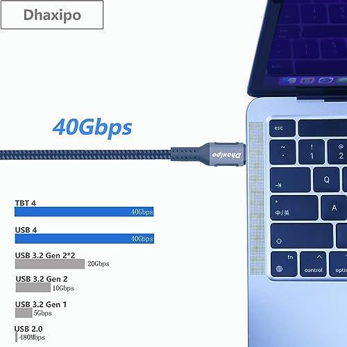 USB 4 Thunderbolt 4 Cable – 5 FT, High-Speed 40 Gbps Data Transfer, 240 W Power Delivery, 8 K Video Output Support for Ultimate Performance, Compatible with USB-C and Thunderbolt Devices – Ideal for Laptops, Monitors, and Docking Stations