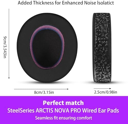 Upgrade Your Audio Experience with Premium Sheepskin Replacement Earpads for Steel Series Arctis Nova Pro (Wired) – Unmatched Comfort and Superior Sound Isolation for Gamers and Audiophiles – Effortless Installation with Enhanced Longevity
