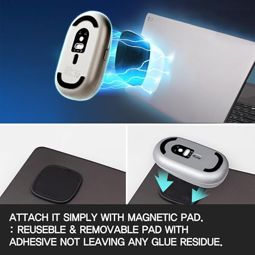 Sleek Pink Magnito Magnetic Wireless Bluetooth Mouse: The Ultimate Travel Companion for Mac, i Pad, Windows & More – Silent Clicks, Compact Design, Effortless Portability & Enhanced Device Compatibility