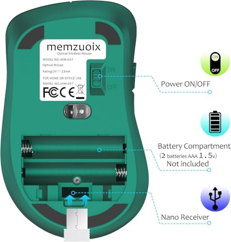Upgrade Your Workflow with the Memzuoix 2.4 G Wireless Mouse – Ergonomic and Portable 1400 DPI USB Mouse for Laptop, PC & Desktop | 5 Customizable Buttons for Ultimate Control | Ideal for Professionals and Casual Users Alike