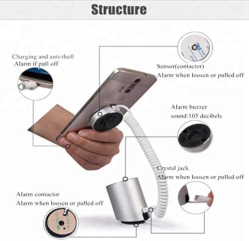 Mobile Phone Anti-Theft Stand Smart Phone Burglar Alarm Display Alarm(Silver with lingtning Interface) – Enhanced Compatibility and Speed