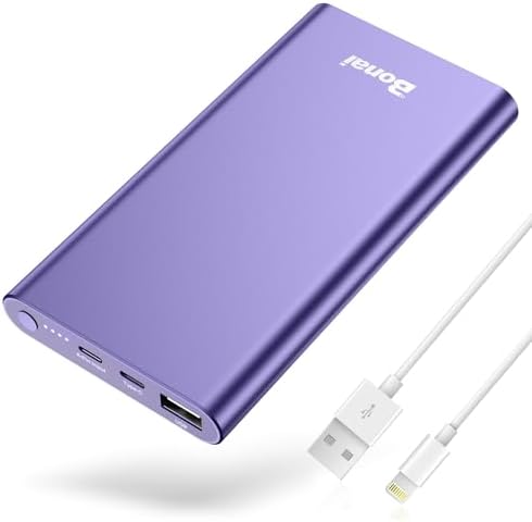 BONAI 12,000 m Ah Portable Power Bank – Ultra-Fast Charging with Dual USB-C Ports for i Phone 15/14/13/12, Galaxy Android, and i Pad – Sleek, Lightweight Design for On-the-Go Convenience and Enhanced Device Compatibility