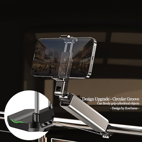 Compact Airplane Travel Phone Mount with 1.57″ Wider Base Clamp – Essential Pocket-Sized Cell Phone Holder for Desk & Flying, Ideal Plane Travel Accessories-Silver (Silver) – Enhanced Compatibility and Speed