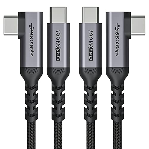 Right Angle Short USB 4 Cable Duo [1.5 FT] – 240 W Fast Charging & 40 Gbps Data Transfer with 8 K Video Support for i Phone 16, Mac Book & Galaxy S23 – Ideal for Compact Spaces and Enhanced Connectivity
