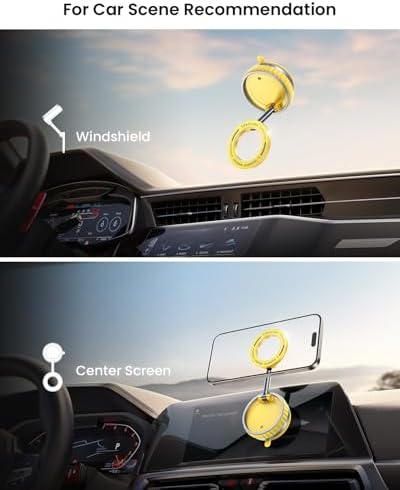2025 Upgraded Vacuum Suction Cup Phone Mount for Magsafe [109+LBS Strongest Suction], 360° Adjustable Foldable Vacuum Magnetic Phone Holder for Car [24 N55 Stronger Magnets], for iPhone 16/15/14/13/12 – Enhanced Compatibility and Speed