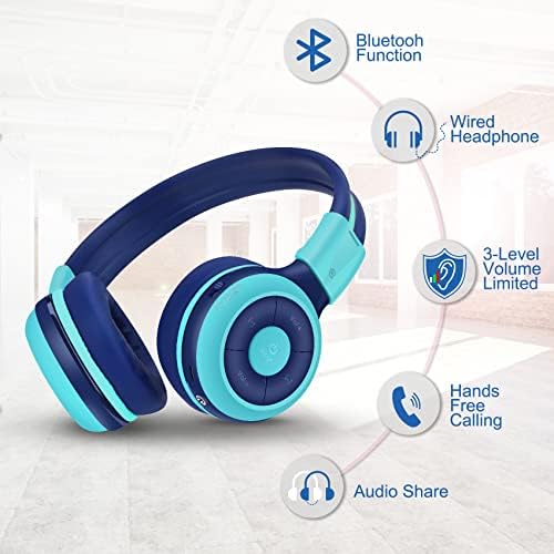 Elevate Your Child’s Audio Adventure with SIMOLIO Kids Bluetooth Over-Ear Headphones – Volume-Limiting Safety (75 d B, 85 d B, 94 d B), Lightweight & Foldable Design for Easy Travel, Adjustable Fit for Growing Ears, Built-in Mic for Online Learning – Stylish, Durable & Perfect for Music, Movies & Educational Content – The Ultimate Listening Companion for Young Explorers