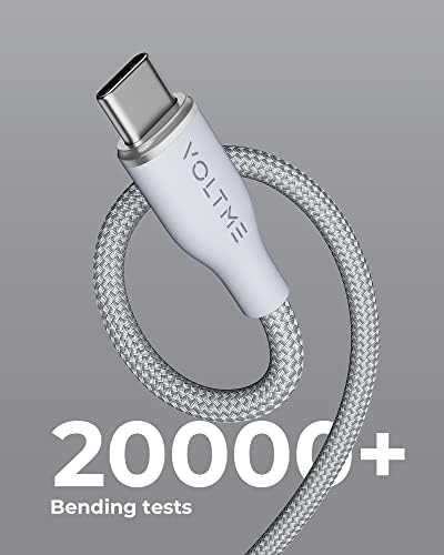 VOLTME Premium Nylon USB C Cable 2-Pack – 6 ft Fast Charging & Data Transfer Cable for Galaxy S10+/S10, Note 10/9, LG V30/V35, Moto Z2/Z3 – Universal Compatibility & Enhanced Durability for Efficient Charging Solutions