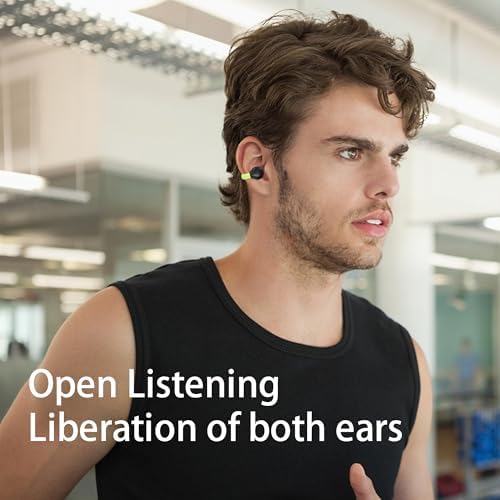 Active Noise Cancelling Open-Ear Wireless Earbuds for Sports – 20-Hour Playtime, IPX4 Sweatproof, and Secure Clip-On Design – Effortless Wireless Charging for Android, i OS, and Laptops – Enjoy Superior Sound Quality While Staying Aware of Your Surroundings
