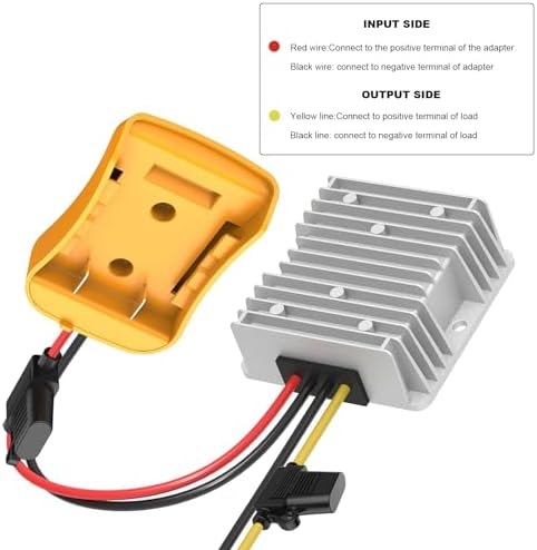 Premium High-Efficiency 18 V to 12 V Buck Converter Regulator – Advanced DC Power Adapter for Golf Carts & LED Strip Lighting with Dual Fuse Protection, Low Voltage Safeguarding, and Simplified Wire Terminal Setup for Optimal Performance