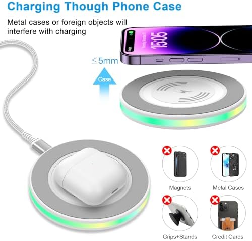 High-Speed 15 W Samsung Wireless Charging Pad for Galaxy S25 Ultra, S24 Ultra, S23 FE, S22, S21, S20 FE, Plus i Phone 16, 15, 14 Pro Max & Google Pixel 9 Pro XL – Ultimate Fast Charging Station with Enhanced Device Compatibility and Safety Features