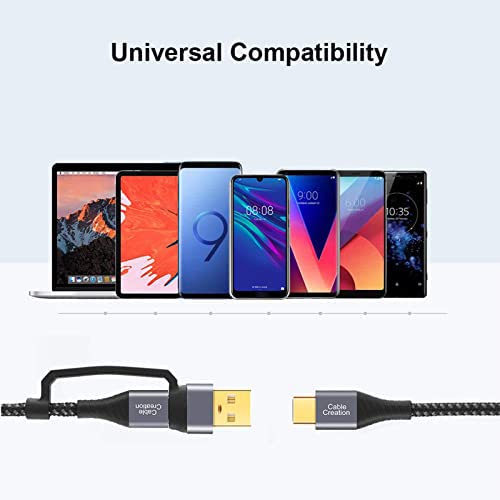 Ultimate 4-in-1 USB C Charger Cable – 6.6 FT Multi-Device Fast Charging & Data Transfer Cable with Power Delivery (PD) 3 A, Compatible with Mac Book Pro, i Pad, Galaxy S23/S23+/S22 & More – Enhanced Durability & Speed for On-the-Go Convenience