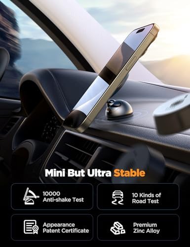 JOYROOM Mag Safe Car Mount – Ultra-Durable All-Metal Magnetic Phone Holder for i Phone 13/14/15/16 – 360° Rotatable Dashboard & Windshield Mount for Safe, Hands-Free Navigation and Calls