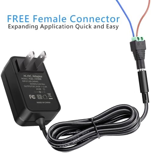 Versatile 24 V AC to DC Power Adapter – Efficiently Converts 120 V to 12 V for LED Lighting, CCTV Cameras, External HDDs & Monitors (2 A) – Superior Safety Features & Reliable Device Performance for Home and Professional Use