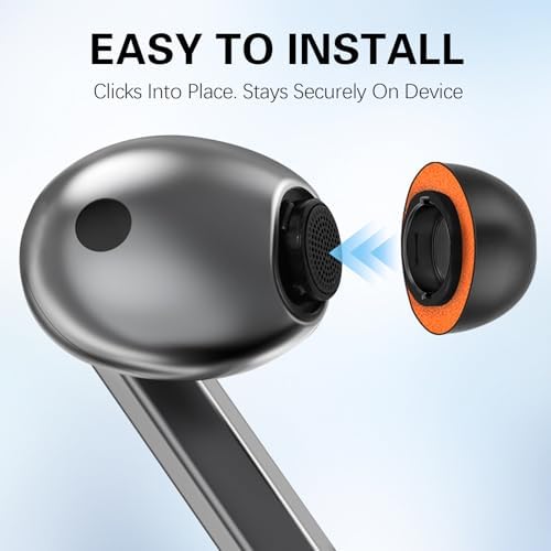 Elevate Your Sound: Premium Memory Foam Ear Tips for Samsung Galaxy Buds3 Pro – Unmatched Comfort & Advanced Noise Isolation with Silicone Shield Design (Medium, Bold Orange) – Essential Accessory for Superior Audio Clarity and Secure Fit