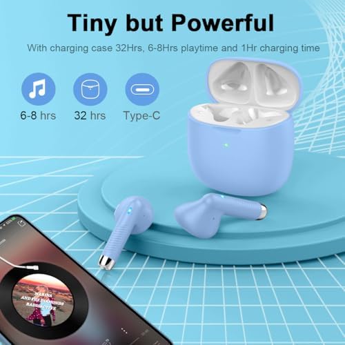 Light Pink Bluetooth 5.3 Wireless Earbuds – Exceptional Noise Cancelling Sports Headphones with IP7 Waterproof Design for Unmatched Outdoor Performance – 32 Hours of Playtime & Quick USB-C Charging for Ultimate Audio Convenience