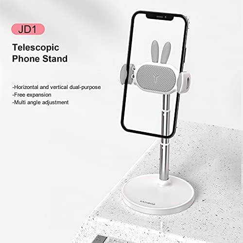 OATSBASF Cute Cell Phone Stand, Adjustable Bunny Phone Stand for Desk, Thick Case Friendly Holder Compatible with iPhone, Kindle, iPad, Switch, All Phones (Pink) – Enhanced Compatibility and Speed