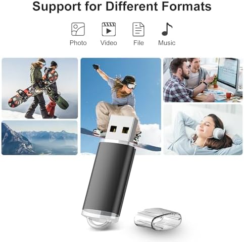 RAOYI 20 Pack 16 GB USB Flash Drive Set – Versatile USB 2.0 Memory Sticks for Effortless Data Storage and Sharing – Sleek Black Design for Home, Office, and Educational Use – Reliable and Portable Pen Drive Bundle