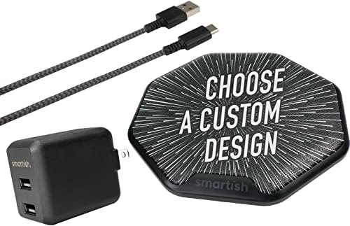 Smartish Charge Island 15 W Fast Wireless Charger – Qi-Certified Non-Slip Charging Pad for i Phone, Samsung Galaxy & Air Pods Pro – Enhance Efficiency with Sleek Design & Built-in Safety Features – Ideal for Home & Office Charging Solutions