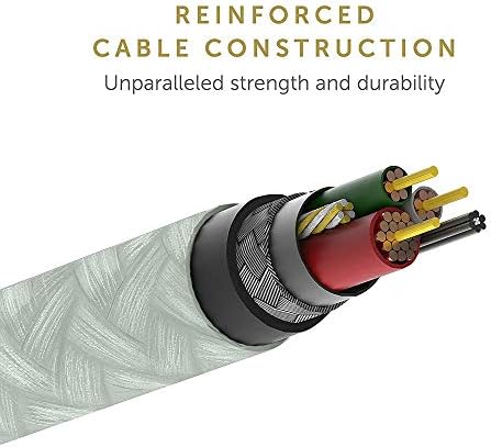 Native Union Night Cable – 10 ft MFi Certified Lightning to USB-A Charger with Weighted Knot Design for Enhanced Stability – Ultra-Durable & Stylish Zebra Pattern for i Phone 14, 13 & Earlier Models – Elevate Your Charging Experience with Superior Length & Strength