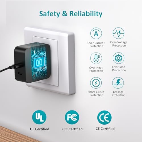 High-Power 100 W USB-C Laptop Charger with Foldable Plug and Dual USB Ports – Fast Charging for HP Spectre, Chromebook, and More – Compact, Travel-Friendly Design with Advanced Safety Features – Ideal for Business Professionals and Students