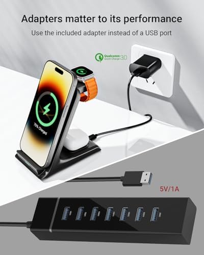 Transform Your Charging Routine with Our Premium 3-in-1 Wireless Charging Dock – Perfectly Engineered for Thick-Cased Devices Including Otterbox & Popsocket, Seamlessly Compatible with i Phone 12-16 Pro Max, Apple Watch, and Air Pods – Fast, Elegant, and Space-Saving Multi-Device Charger for Home or Office