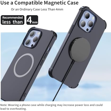 Mag Safe Charger 2 Pack – 15 W Magnetic Wireless Fast Charging Pads for i Phone 16/15/14/13/12 & Air Pods – Slim, Portable Design with Durable Aluminum Alloy – Quick USB-C/A Compatibility – Stylish Silver Finish for Ultimate Convenience and Efficiency