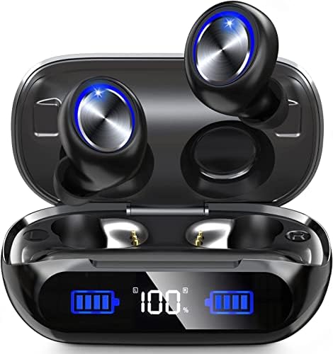 Ultimate Bluetooth Earbuds with 200 Hours Playback – IPX7 Waterproof, Noise-Canceling Design with LED Battery Display – Ergonomic In-Ear Wireless Headphones for Clear Calls & Enhanced Audio, Compatible with Smartphones, Smart TVs, Laptops, Android & i OS Devices