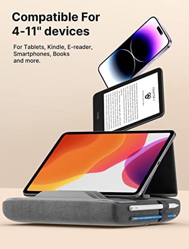 JSAUX Multi-Angle Tablet Pillow Stand – Ergonomic Holder for i Pad, Kindle & Smartphones, 4-11″ Devices in Navy Blue – Ultimate Comfort for Hands-Free Viewing on Bed, Lap or Desk, Ideal for Movies, Reading & Video Calls