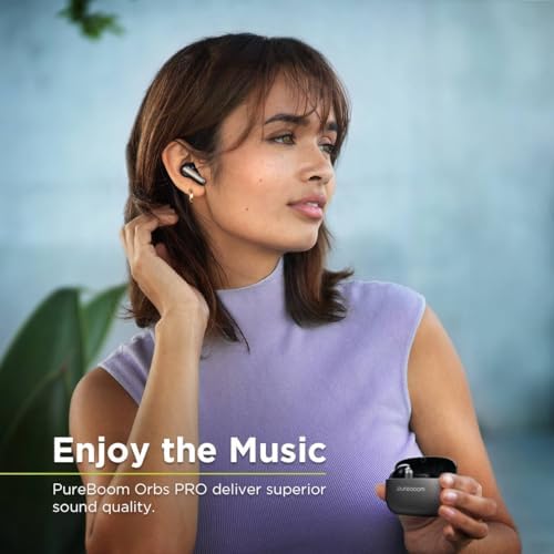 Elevate Your Audio Experience with Pure Gear Pure Boom Orbs Pro Wireless Earbuds – Advanced Active Noise Cancellation for Distraction-Free Listening, Premium High-Fidelity Sound for Audiophiles, Sleek and Durable Zinc Alloy Case for On-the-Go Lifestyle, Effortlessly Compatible with i Phone, Android, Laptops, and TVs – Perfect for Commuters, Fitness Buffs, and Home Music Lovers