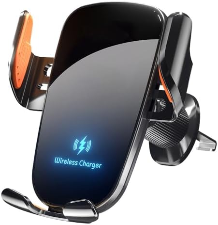 Wireless Car Charger, 15W Fast Charging Car Phone Holder Charger, Phone Mount Air Vent for iPhone15 14 13 12 11 Pro Max Xs, Samsung Galaxy S23 S22 S21 S20 S10+ Note 9 and More – Enhanced Compatibility and Speed