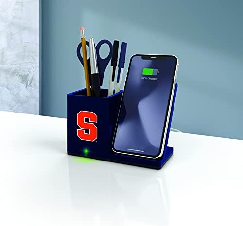 NCAA Unisex Fast Wireless Charging Stand & Desk Organizer – Stylish Multi-Device Charger for Sports Enthusiasts, Efficient Workspace Solution with Built-in Accessory Compartments