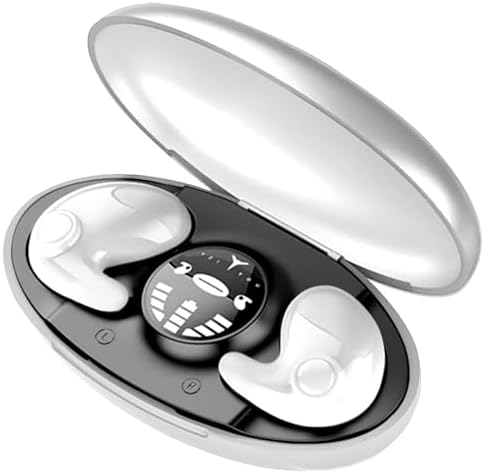 Revolutionize Your Sleep Experience with Invisible Wireless Earbuds for Side Sleepers – Ergonomic Design, Built-in Mic, and Type-C Fast Charging Case for Uninterrupted Rest in White