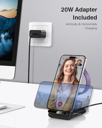 Revolutionary 3-in-1 Wireless Charging Station for Apple Devices – Fast Charger Compatible with Apple Watch Ultra (Models 10-3), i Phone 16/15/14/13/12/11/X, and Air Pods Pro with Adapter – Elevate Your Charging Experience with Sleek Design and Enhanced Compatibility for All Your Essentials