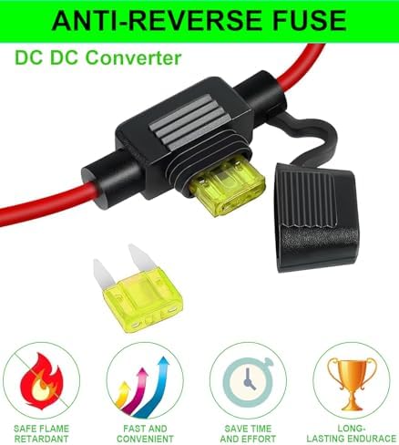 High-Performance 48 V to 12 V DC-DC Step Down Converter by Eagwell – 120 W Power Supply with Built-in Fuse for Maximum Safety – Perfect for Golf Carts, Scooters, RVs, and Marine Use – Reliable Voltage Reduction for Enhanced Device Efficiency and Versatility