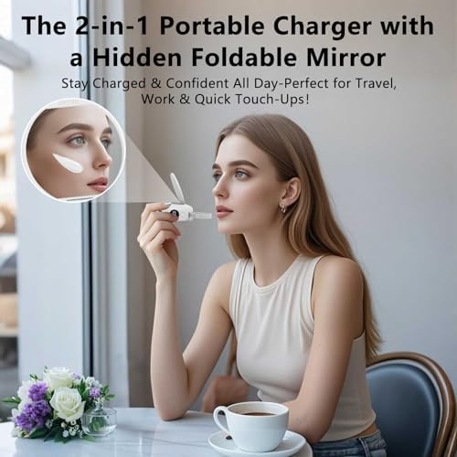 LUCKYDUO Ultra-Slim 10000 m Ah Power Bank with Integrated Dual Charging Cables and LED Battery Indicator – Elegant Travel Companion for Fast Charging i Phones, Samsung Devices, and More – Stylish Portable Charger for On-the-Go Power Solutions