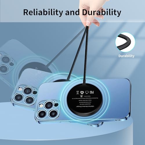Powerful Magnetic Wireless Charger for i Phone 12-16 Series & Air Pods – 15 W Fast Charging Pad with USB-C Port – Ultimate Compatibility & Stability for Efficient Charging – Compact Design for Travel & Office Use – Qi2 Protocol Enabled for Rapid Performance & Durability