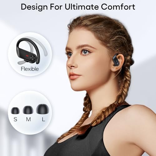 TAGRY Wireless Earbuds: Unmatched 80-Hour Playtime with Deep Bass, IPX7 Waterproof Design – Perfect for Athletes and Fitness Enthusiasts – Effortless Device Pairing with Real-Time Battery Monitoring – Engineered for Comfort and Robust Performance in Active Environments