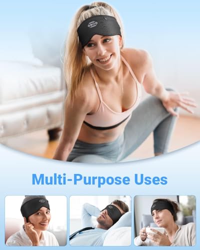 Experience Blissful Sleep with Ever Plus Bluetooth Sleep Headband – Cozy, Wireless Earbuds for Side Sleepers | 10-Hour Battery Life, Adjustable Comfort Fit, and Device Compatibility for Ultimate Relaxation and Sound Therapy
