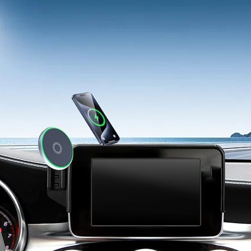 Car Phone Holder for 2020-2022 Mercedes Benz GLC / 2019-2021 C-Class Accessories Apply to 10.25 Inch Touch Screen 15W Fast Wireless Charger Screen Fixed Clip Cell Phone Mount – Enhanced Compatibility and Speed