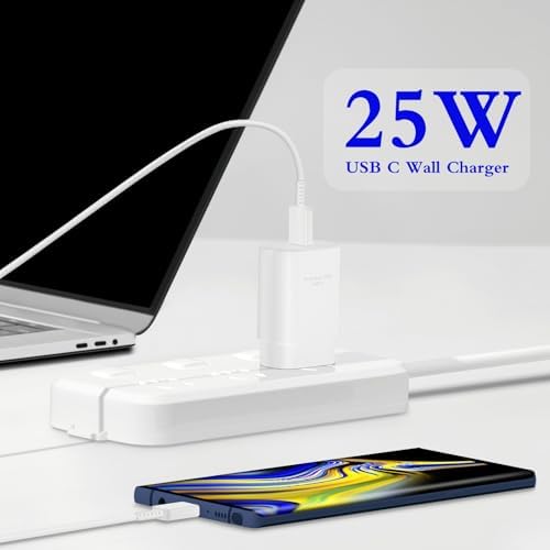 Experience Unmatched Fast Charging with the GUUSMART 2-Pack 25 W Type C Charger & 6 ft USB C Cable – Ideal for Galaxy S23 Ultra, i Phone 15 Series & More – Compact, Lightweight, and Sleek Black Design for On-the-Go Efficiency – Power Up to 3 x Faster with Enhanced Compatibility and Durability