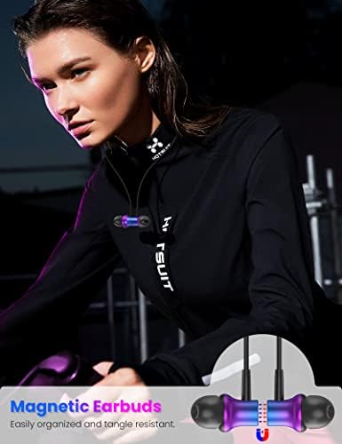 i Mangoo Magnetic Hi Fi Stereo Bass Wired Earbuds with MFi Certification – Premium Lightning Earphones for i Phone 14, 13 Pro Max, 12 Mini & More – Enhanced Audio Experience with Built-in Microphone & Volume Control – Stylish Purple Design for Everyday Comfort and Portability