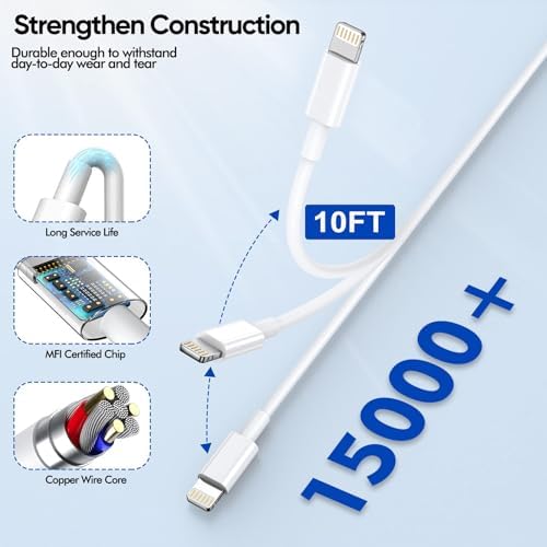 Swift Charge 20 W USB-C Charger for i Phone 15 & i Pad – 6 FT Cable Included – Rapid Power Solution for i Phone 16 Pro Max, i Pad Pro, Mini & Air – Lightweight, Durable, and Versatile Charging Block for All Your Devices – Say Goodbye to Long Wait Times with Enhanced Compatibility and Safety Features