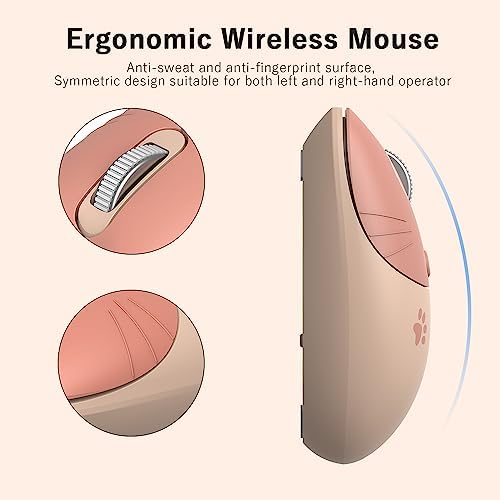 Adorable Pink Cat Wireless Silent Mouse – 2.4 GHz Plug and Play Optical Companion for Laptop & PC – Compact, Noise-Free Design Perfect for Home, Office, and Study Sessions – Cute Cat-Themed USB Nano Receiver Included