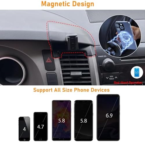 Toyota Tundra & 2 nd Gen Sequoia Magnetic Phone Holder for Air Vent (2007-2013) – Anti-Shake 360° Rotation Dashboard Stand – Premium Black Automotive Accessory for Safe Hands-Free Navigation and Streaming