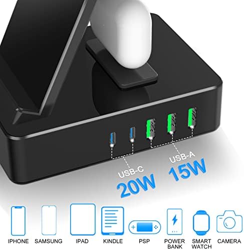 Power Up Your Workspace with the 100 W Aluminum Alloy 8-in-1 Wireless Charging Station – Fast USB-C Dock for i Phone, i Watch & Air Pods Pro – Sleek, Durable Design for Multi-Device Efficiency